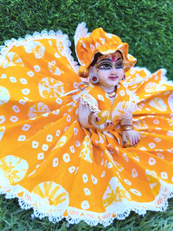 Hoil Special laddu gopal ji, Krishna Cotton Dress with Tupi idol size(0 -12)