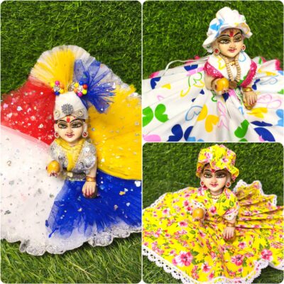 janmasthami special laddu gopal ji,krishna/bal krishna dress combo of 3 with pagdi idol size(0-10)