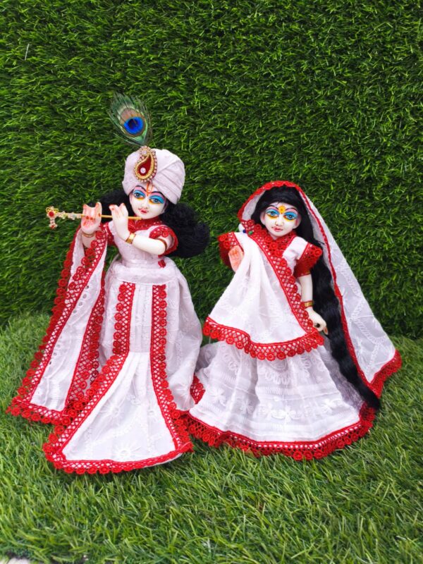 janmasthami special,radha krishna beautiful cotton lahanga,blouse,dupatta dress and dhoti set combo idol size(9"-18")
